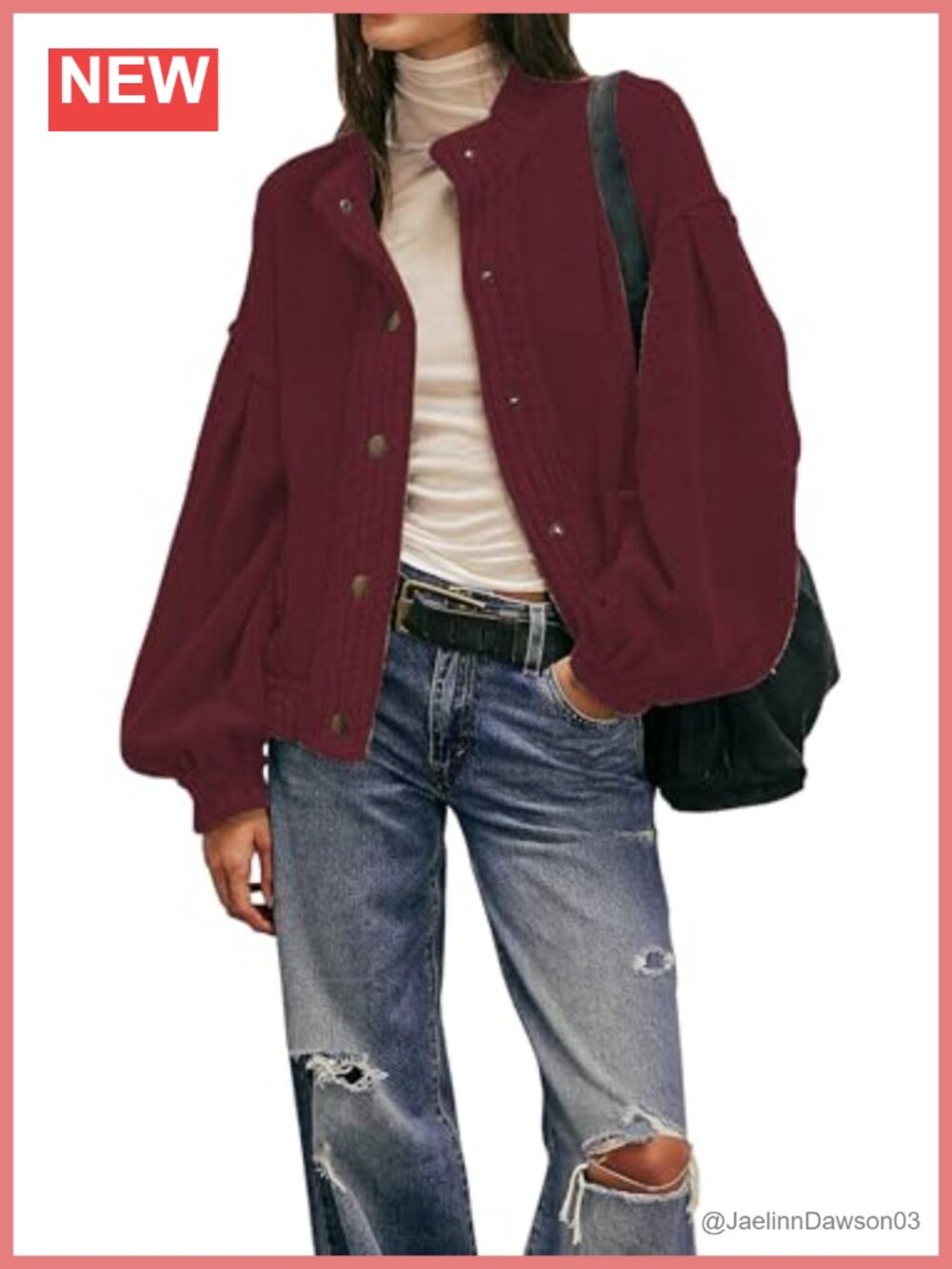 Womens Ribbed Knit Cardigan Snap Closure Casual Fall Jacket with Pockets